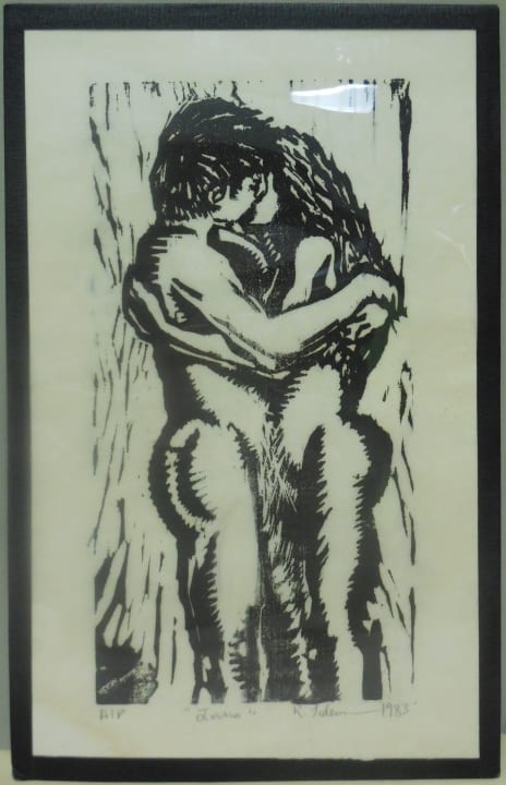 Robert Lederman, A/P "Lovers" Wood Block Print sold by Greenwich Auction, lot 263 — auction record photograph