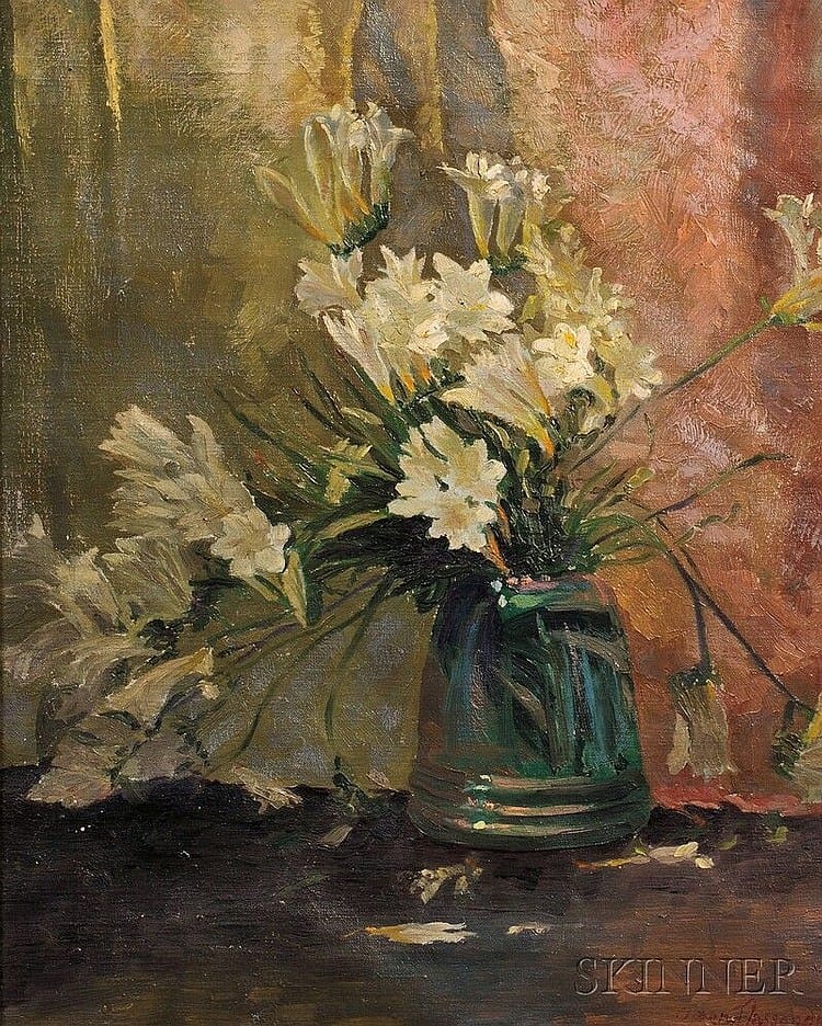 Omer Thomas Lassonde comparable auction result: omer thomas lassonde american 1903 1980 freesia signed omer t lassonde l r inscribed and dated painted at the manchester co