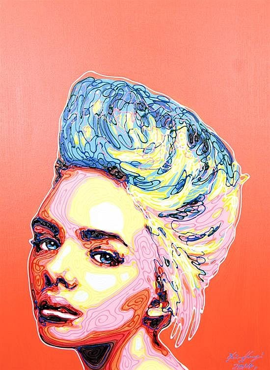 Stanley Clifford comparable auction result: stanley clifford usa amber synthetic polymer paint on linen