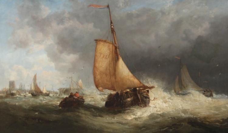 JAMES WEBB, 19TH C. OIL ON CANVAS PAINTING sold by Clements, lot 142 — auction record photograph