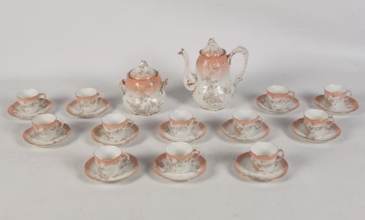 28 PIECE FRENCH PORCELAIN TEA SERVICE sold by Clements, lot 241 — auction record photograph