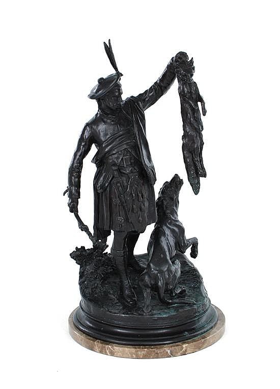 Bronze hunt sculpture, after Pierre Jules Mene sold by Charlton Hall, lot 340 — auction record photograph