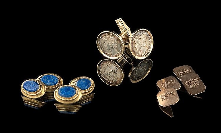 Three Pairs of Gentleman's Gold Cufflinks sold by New Orleans Auction Galleries, lot 694 — auction record photograph