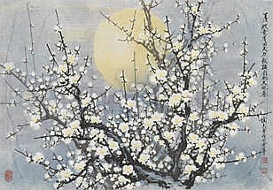 Dazhang Chen comparable auction result: chen dazhang b 1930 plum blossoms under the moon
