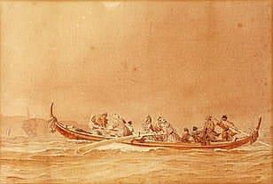 Emeric Essex Vidal comparable auction result: emeric essex vidal british 1791 1861 tagus fishing boat badweather