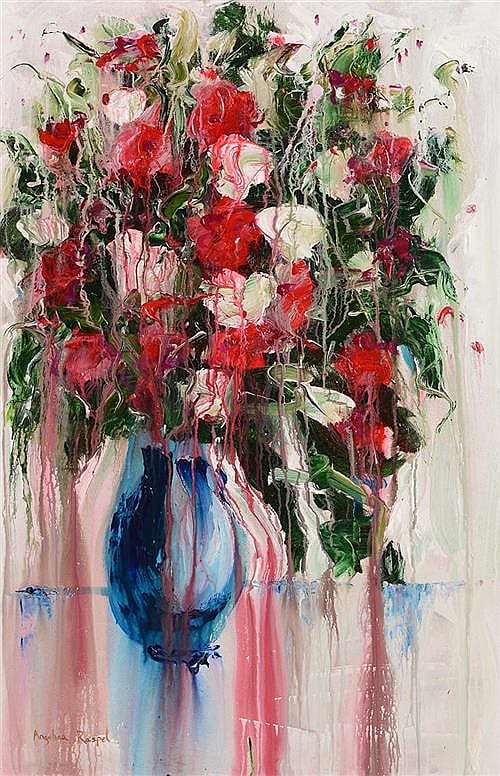 Angelina Raspel comparable auction result: angelina raspel 20th 21st century flower study