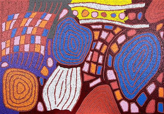 Maisie Ward Napaltjarri comparable auction result: maisie ward napaltjarri rock holes acrylic on linen