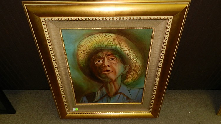 7) Original oil painting on canvas by listed artist William Verdult, titled "Farmer Jim". Comes with COA 1990's in value of $950,000., also has 2007 appraisal by Multiplex Investment sold by Hamiltons Antique & Estate Auctions Inc., lot 83 — auction record photograph