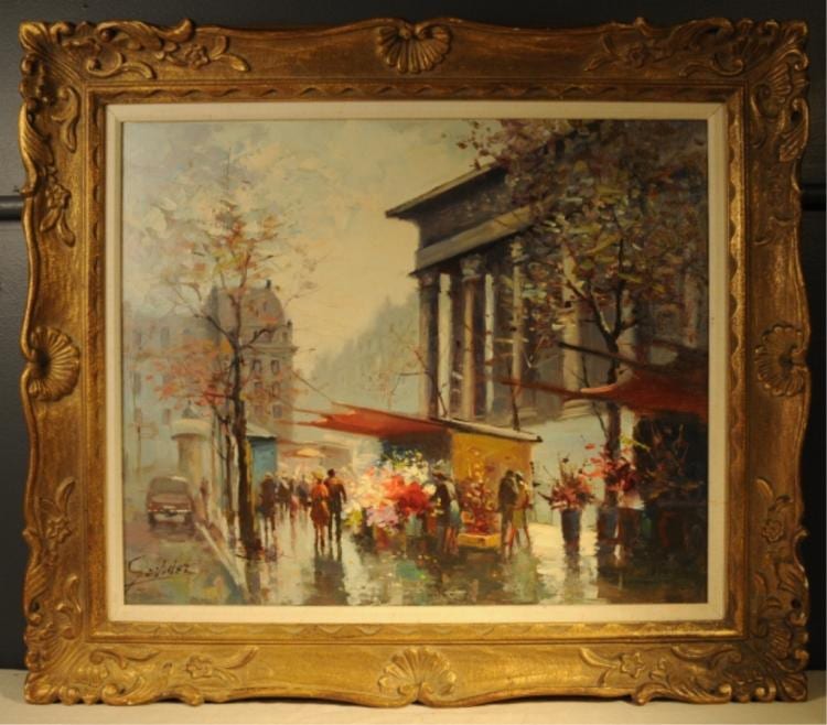 Madeleine comparable auction result: oil painting on canvas place de la madeleine