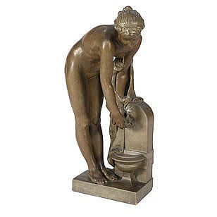 Alexandre Schoenewerk comparable auction result: alexandre schoenewerk french 1820 1885 a terracotta figure of a maiden at a fountain