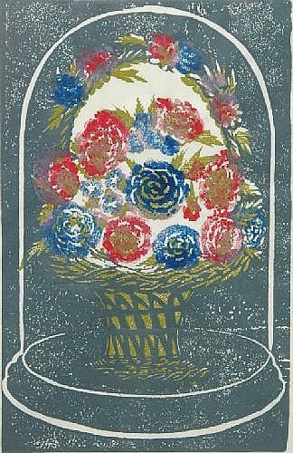 Enid Marx comparable auction result: enid marx 1902 1998 a basket of roses linocut