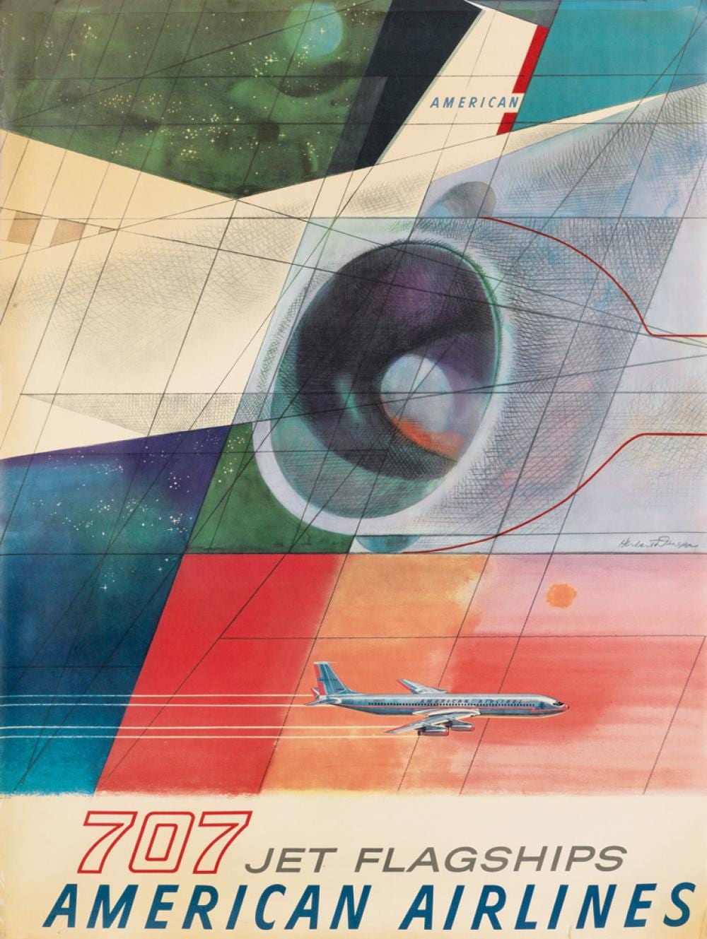 herbert danska 1932 american airlines 707 jet flagships circa 1959 40x30 inches 101x76 cm · Swann Auction Galleries · 2015-02-12 Herbert Danska comparable auction result: herbert danska 1932 american airlines 707 jet flagships circa 1959 40x30 inches 101x76 cm