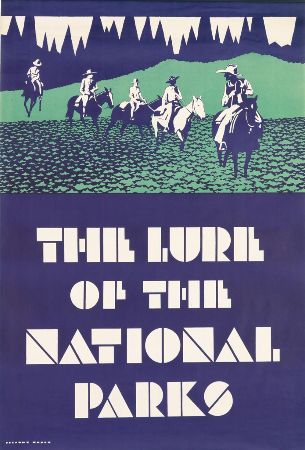 dorothy waugh 1896 1996 the lure of the national parks circa 1934 40x27 inches 101x68 cm · Swann Auction Galleries · 2015-02-12 Dorothy Waugh comparable auction result: dorothy waugh 1896 1996 the lure of the national parks circa 1934 40x27 inches 101x68 cm