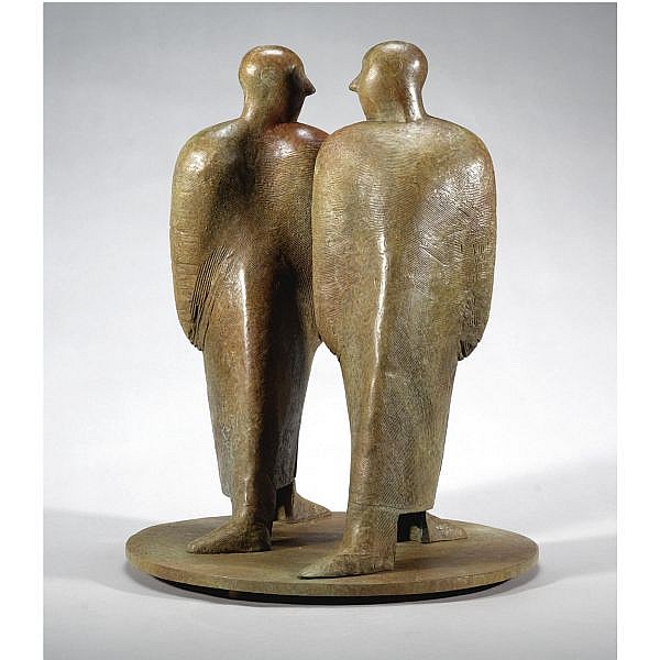 Carolyn Mulholland comparable auction result: carolyn mulholland r h a b 1944 figures passing bronze with brown patina