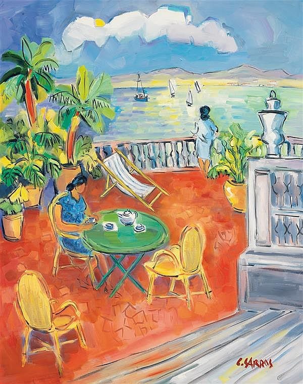catherine garros n e en 1954 la terrasse oil on canvas signed lower right · Tajan · 2015-01-29 Catherine Garros comparable auction result: catherine garros n e en 1954 la terrasse oil on canvas signed lower right