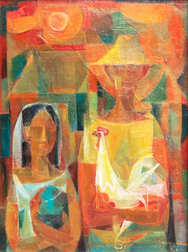 Vicente Manansala (1910 - 1981) Man, Girl and Cock comparable sale