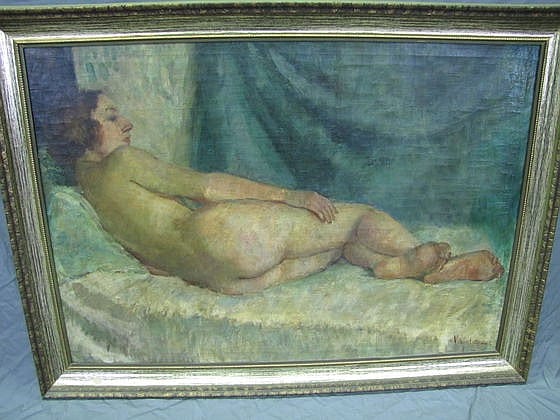 Lajos Vajda comparable auction result: lajos vajda nude on couch