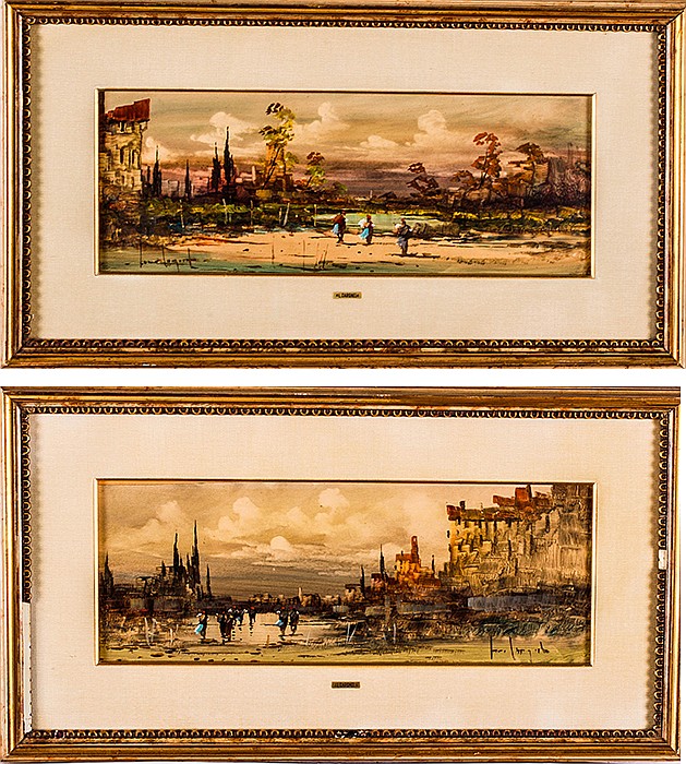 Lucio Cargnel comparable auction result: lucio cargnel 1903 1998 two italian campestral landscapes oil on board