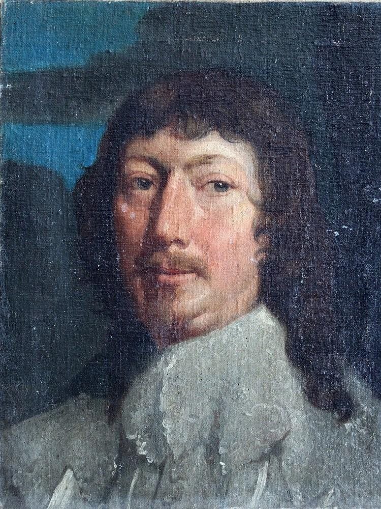 Anthony Van Dyke comparable auction result: anthony van dyke 1599 1641 follower portrait study of a gentleman with brown hair in front of clo