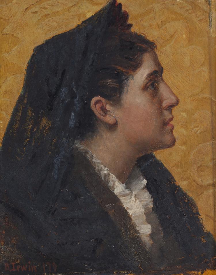 Benoni Irwin comparable auction result: benoni irwin american 1840 1896 profile of a woman