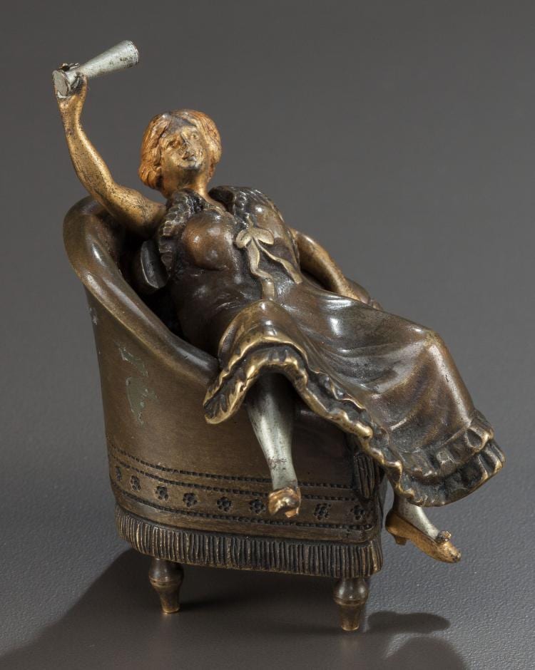Francis (1859) Richardson comparable auction result: an austrian erotic cold painted bronze figure after fra