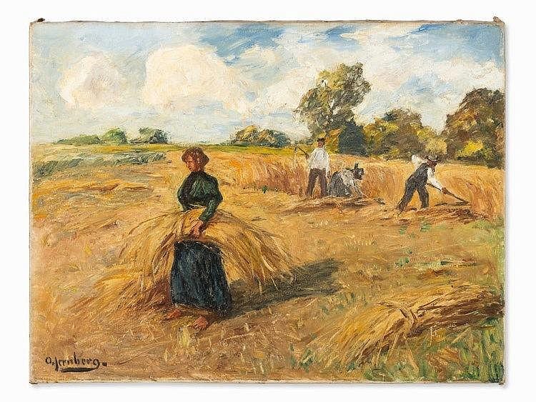 Olof Jernberg comparable auction result: olof jernberg 1855 1935 oil painting hay harvest c 1910