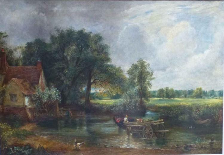 19th Century Signed Oil on Canvas Landscape School of John Constable sold by Fusco Auctions, lot 320 — auction record photograph