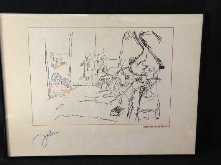 John Lennon BED IN FOR PEACE Lithograph Limited Ed. Numbered. sold by Complete Auctions LLC, lot 41 — auction record photograph