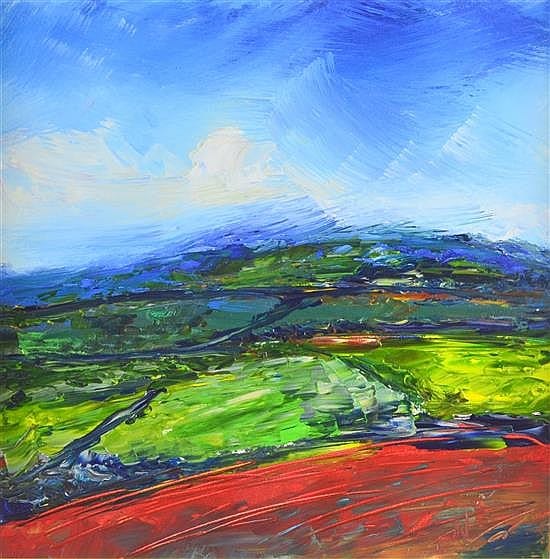Declan Marry comparable auction result: declan marry looking toward the surrey hills signed and titled verso 40 5 x 40 5cm