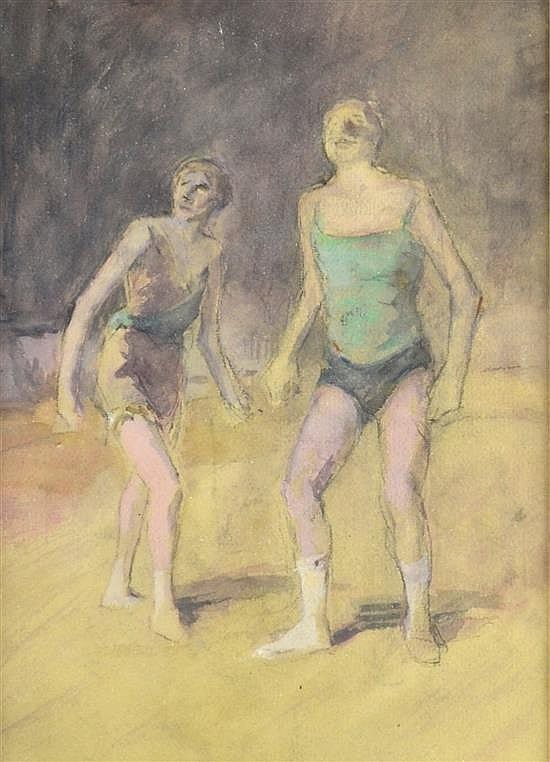 Sholto Johnstone Douglas comparable auction result: sholto johnstone douglas scottish 1871 1958 figures looking upwards watercolour and pencil unsigned framed and glazed