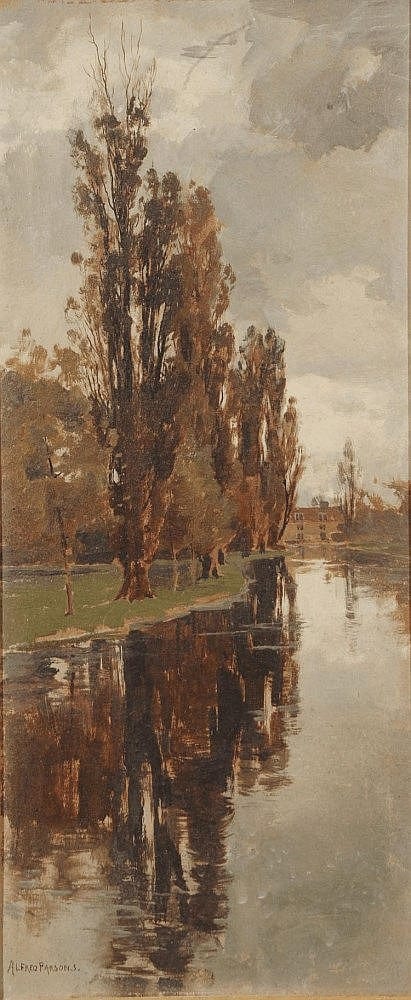 Alfred William Parsons comparable auction result: alfred william parsons 1847 1920 a study of poplars oil on board signed lower left 41 x 17 5cm