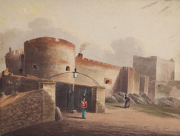 william nicholl 1794 1840 fortified castle with military guard and other figures watercolour indistinctly signed lower right 9 25in 24cm x 12in 30cm · Mealy's · 2015-02-10 William Nicholl comparable auction result: william nicholl 1794 1840 fortified castle with military guard and other figures watercolour indistinctly signed lower right 9 25in 24cm x 12in 30cm