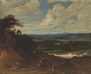 Lucas Achtschellinck comparable auction result: lucas achtschellinck flemish 1626 1699 a landscape with figures and a wagon on a track in the foreground 19 3 4 x 24in