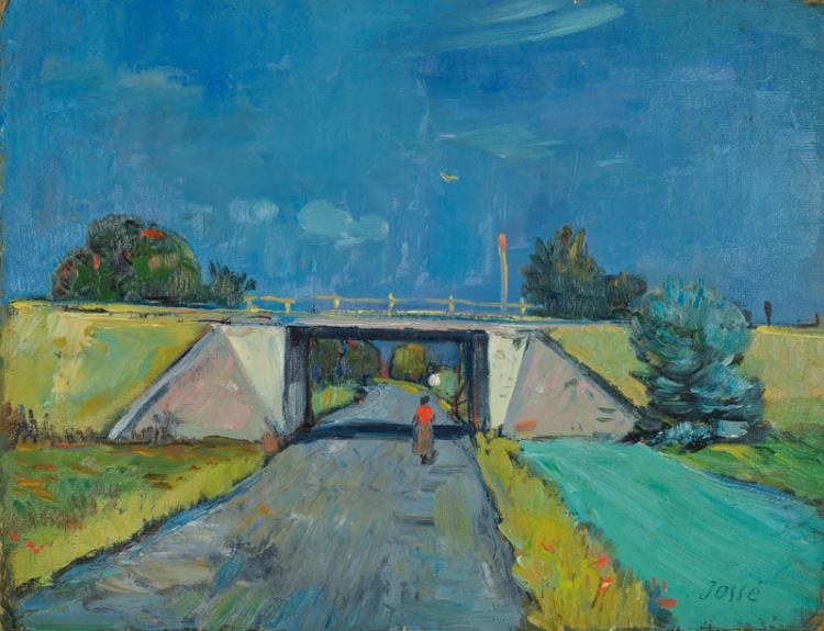Friedrich Josse comparable auction result: friedrich josse 1897 1994 viaduct oil artist s board
