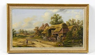 Edwina Lara comparable auction result: edwina lara british 19th century farmyard sce