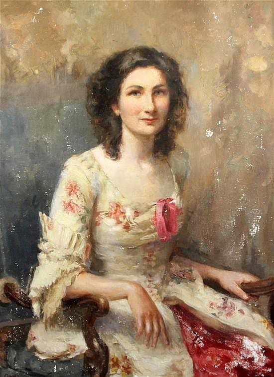 Anthony Devas comparable auction result: anthony devas 1911 1958 portrait of a lady seated in an armchair 40 x 30in