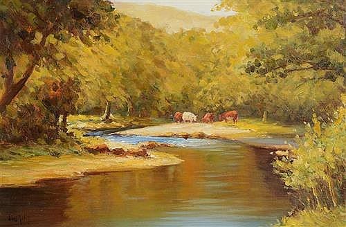 Liam Kelly comparable auction result: liam kelly b 1949 cattle by the river