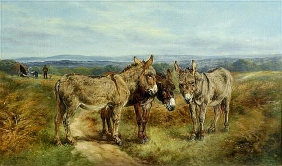 Harrison William Weir comparable auction result: harrison william weir 1824 1906 three donkeys on a hilltop 15 x 25in