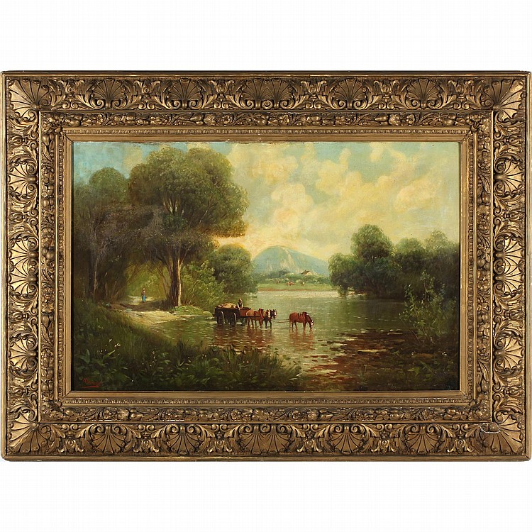 george james howard br 1843 1911 cattle watering · Leland Little Auctions · 2015-03-14 George James of (Carlisle, Earl, 9) Howard comparable auction result: george james howard br 1843 1911 cattle watering