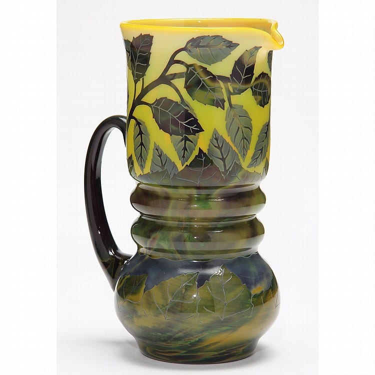 Ryszard Ramski, Cameo Glass Pitcher sold by Leland Little Auctions, lot 596 — auction record photograph