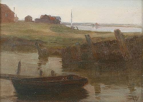 Cecile Walton comparable auction result: cecile walton british 1891 1956 moored rowing boat walberswick 15 x 18 5cm 6 x 7 1 4in