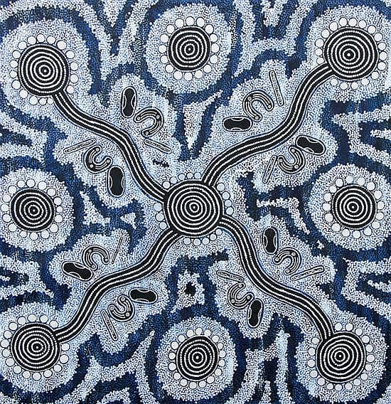 Kathleen Martin Nungarrayi comparable auction result: kathleen martin nungarrayi bush onion dreaming acrylic on linen