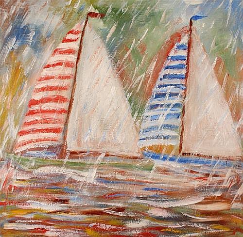 Kevin Geary comparable auction result: kevin geary b 1952 sailing in a squall