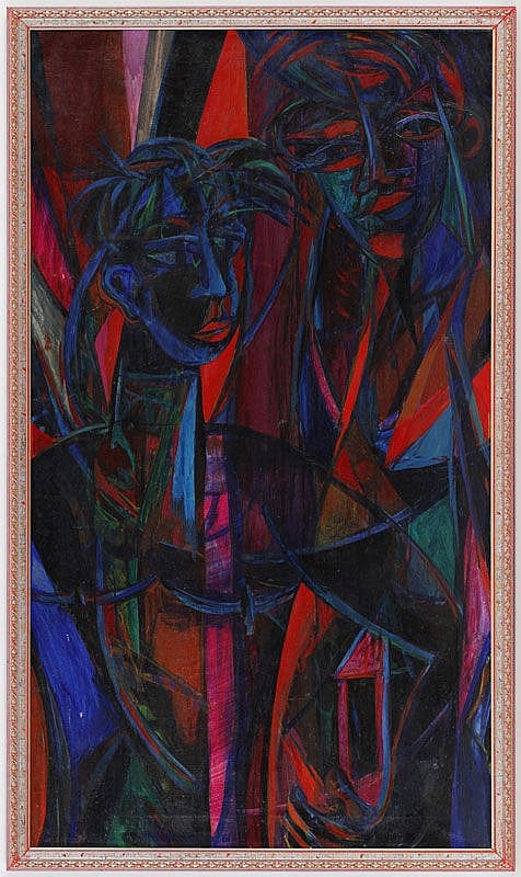 Rolf Dürig comparable auction result: rolf d rig 1926 1985 deux jeunes hommes huile su