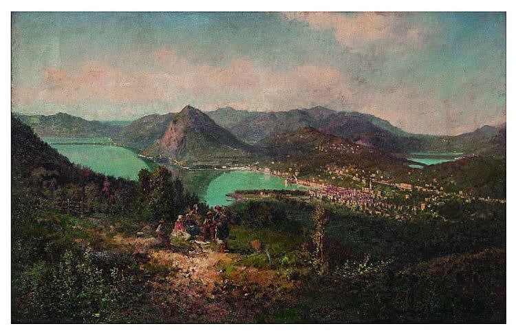 Ambrogio Preda comparable auction result: ambrogio preda 1839 1906 vue de lugano depuis cu