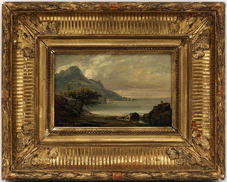 Jean-Baptiste-Louis Guy comparable auction result: louis guy 1824 1888 vue du l man huile sur panne