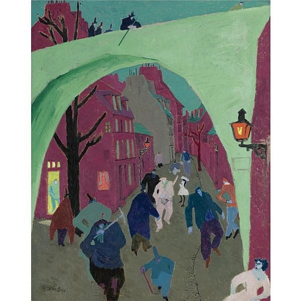 l - Lyonel Feininger , 1871-1956 Die grüne Brücke (The Green Bridge) Oil on canvas comparable sale