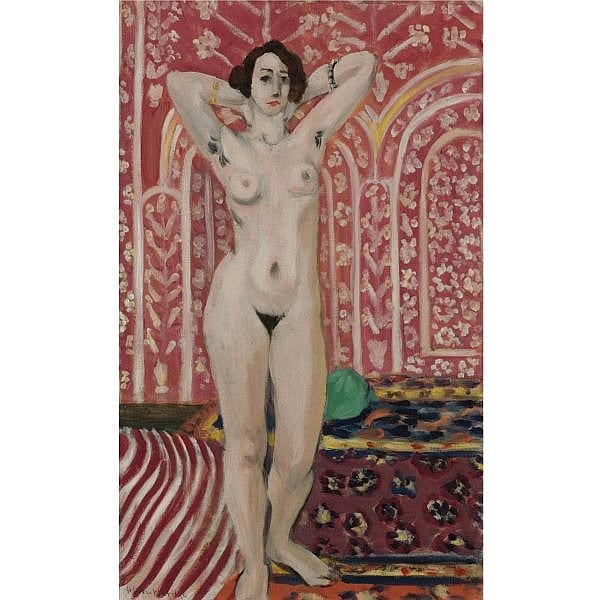 l - Henri Matisse , 1869-1954 Nu sur fond rouge Oil on canvas sold by Sotheby's, lot 51 — auction record photograph