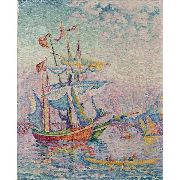 Paul Signac , 1863-1935 La Corne d'or. Le Pont Oil on canvas comparable sale