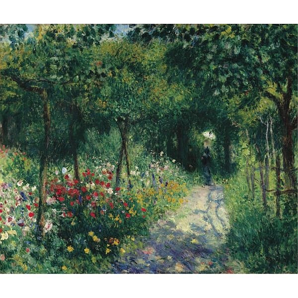Pierre-Auguste Renoir , 1841-1919 FEMMES DANS UN JARDIN Oil on canvas comparable sale